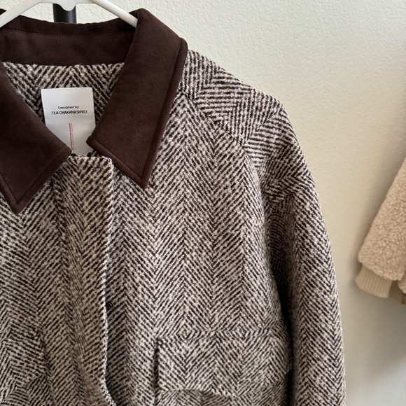 Fabrique Tweed Bomber Jacket Size S - Picture 4 of 6